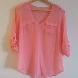 ⚠️FREE⚠️ Pink Blouse with Lace Back